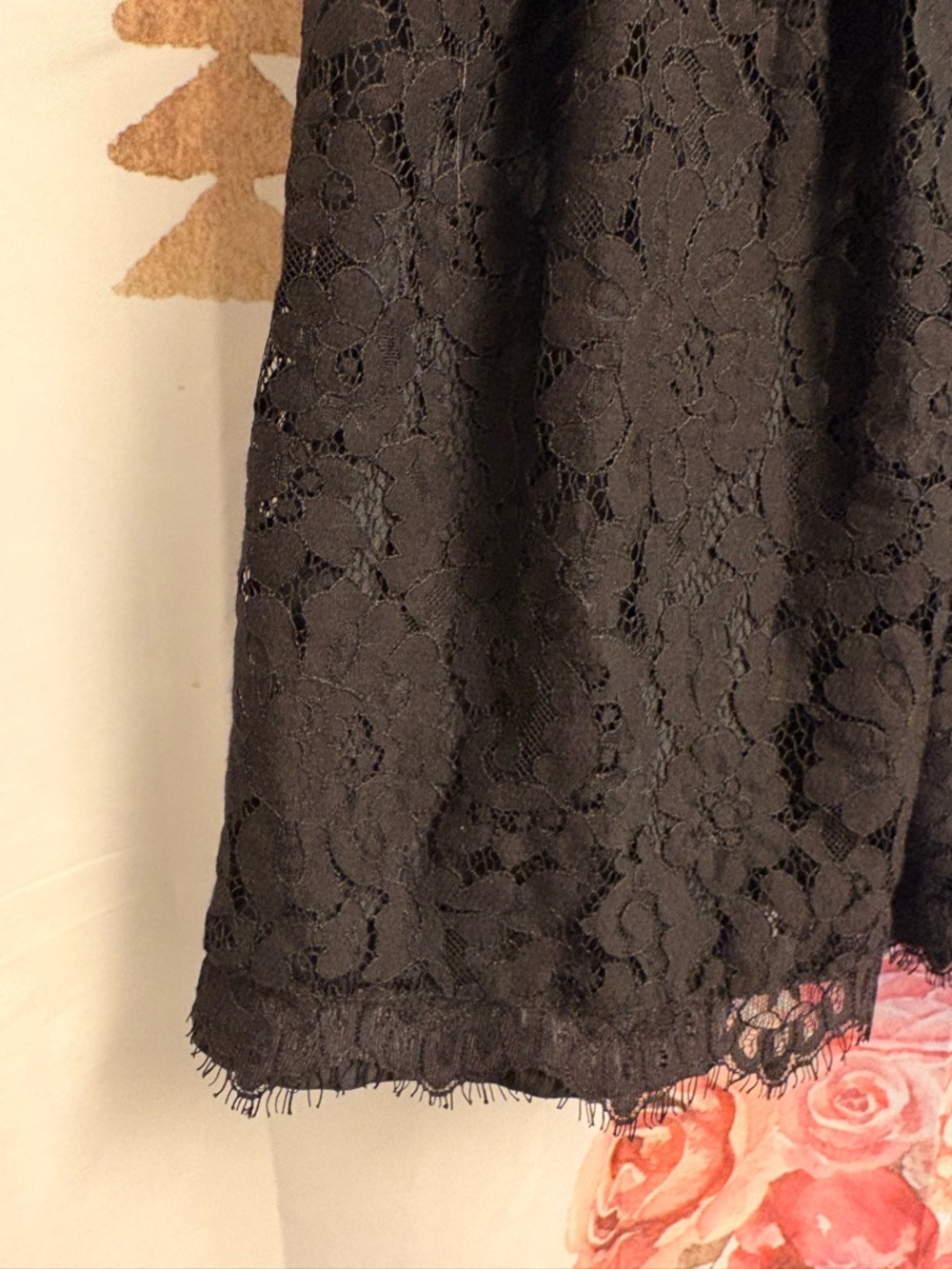Small Black Lace Cap-Sleeve Dress - Picture 2 of 8